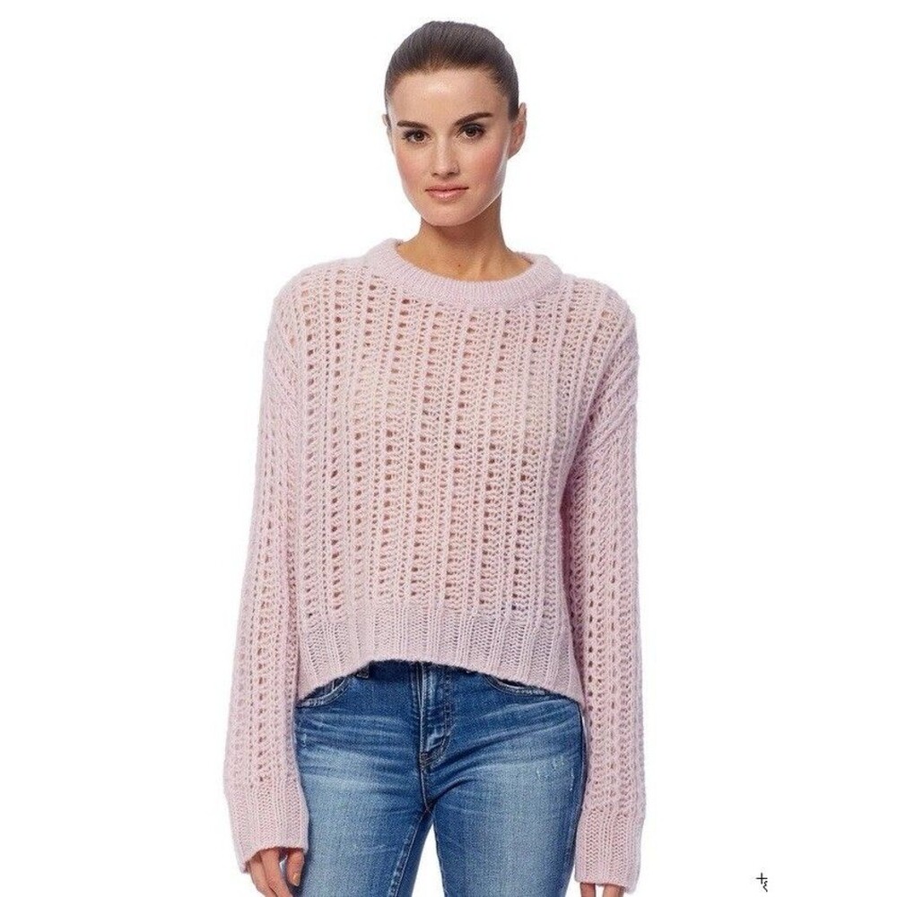 360 Cashmere Womens S Cropped Cashmere Knit Sweater Women Sz S Pink Soft EUC